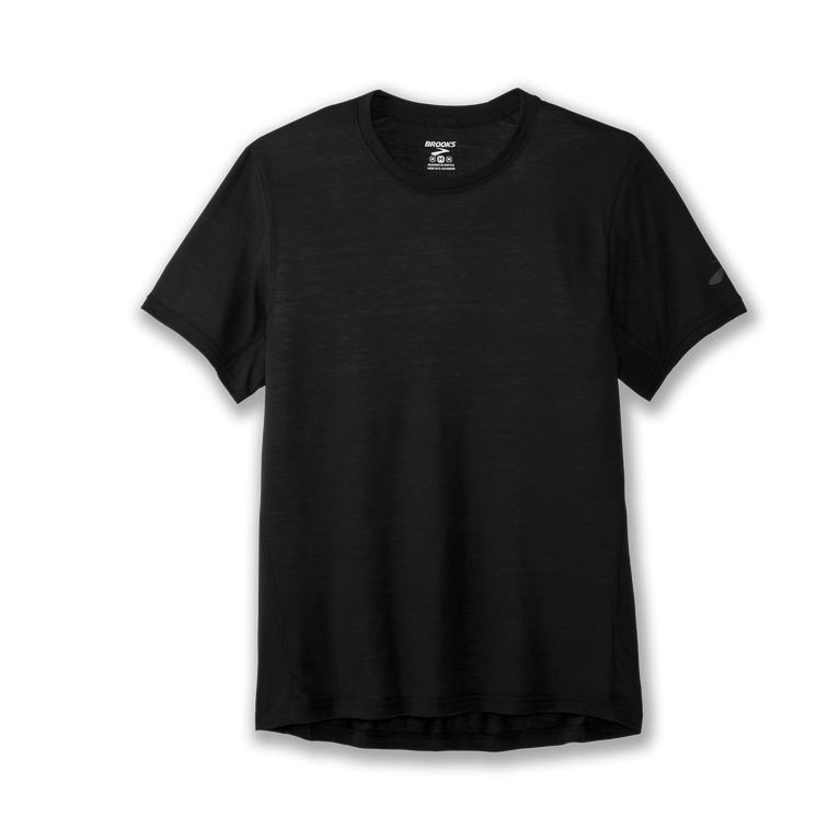 Brooks Distance - Mens Short Sleeve Running Shirt - Black (17395DKIQ)
